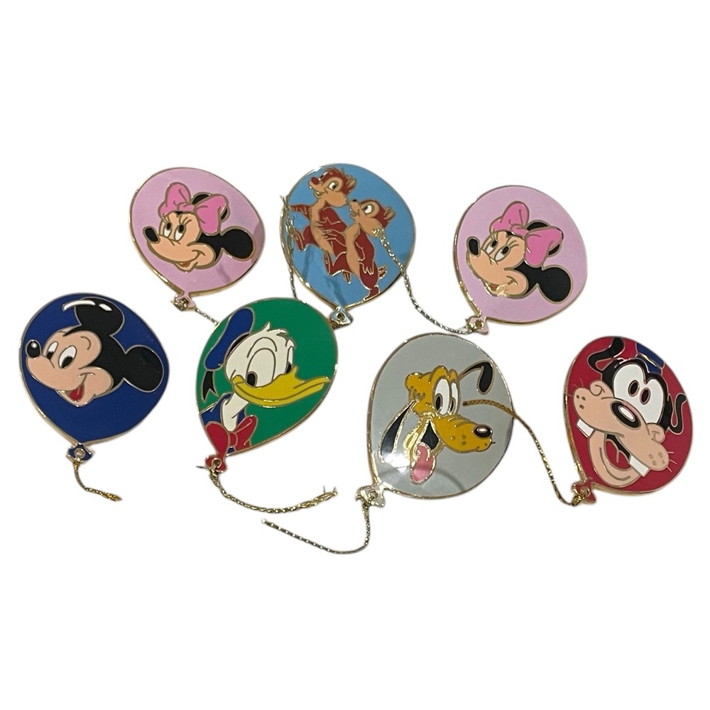 Disney Pin Set of 7 Balloons Mickey Minnie Donald Duck Pluto Goofy Chip Dale EUC - Picture 2 of 10